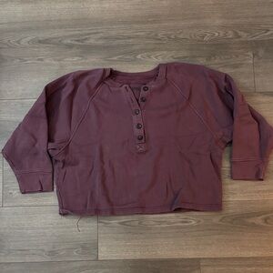 Madewell Plum Button-Up Sweatshirt